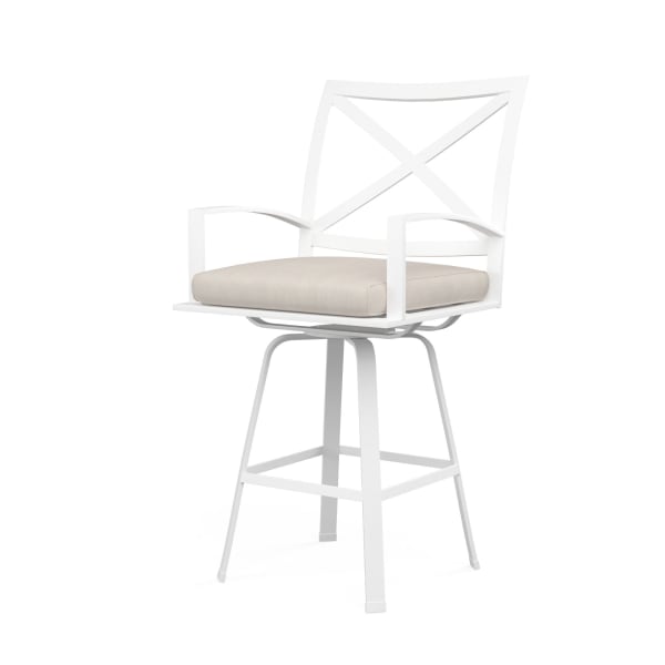 Bristol - Swivel Counter Stool - White & Beige