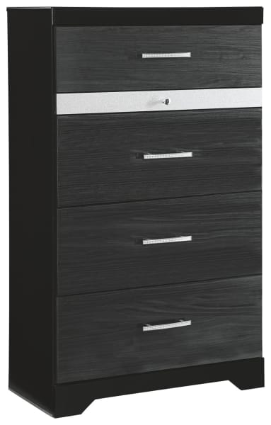 Starberry - Black - Five Drawer Chest