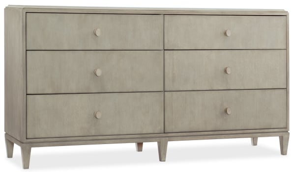 Elixir - 6-Drawer Dresser - Pearl Silver