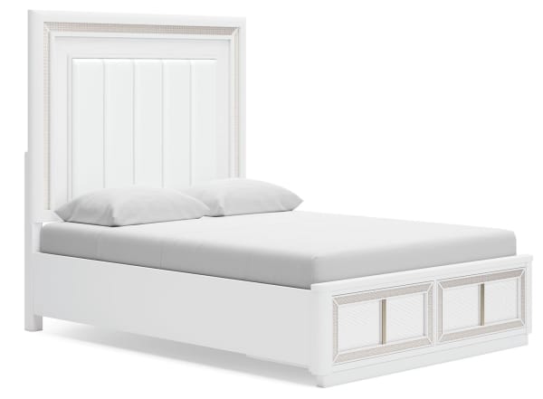 Chalanna - White - Queen Upholstered Storage Bed