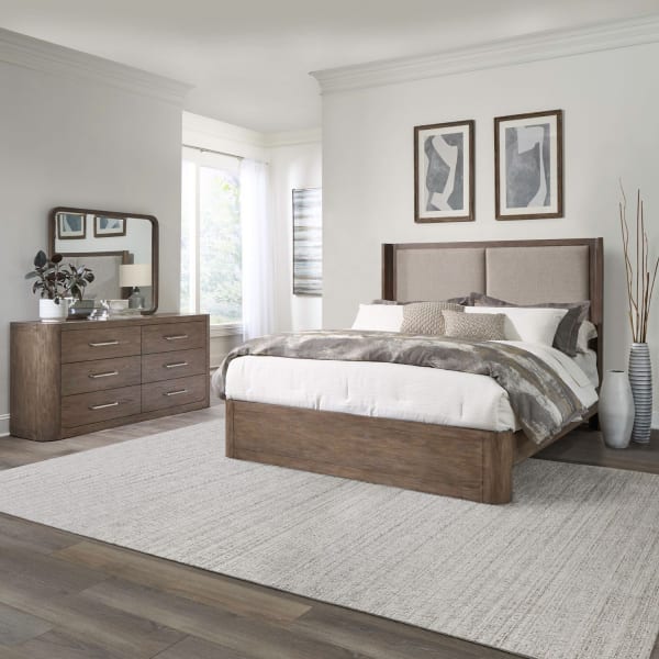 South Bend - 3 Piece Bedroom Set (California King Shelter Bed, Dresser & Mirror) - Brown