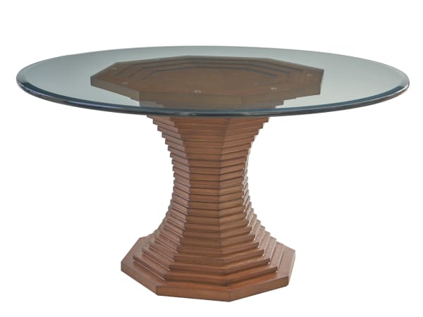 La Costa - 60" Cabrillo Glass Top Dining Table - Dark Brown / Gray