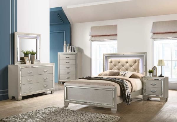 Platinum - Youth Full Platform 3 Piece Bedroom Set - Сhampagne