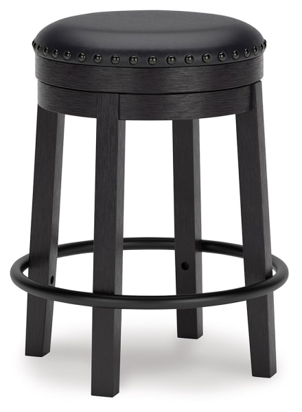 Valebeck - Black - Upholstered Swivel Stool