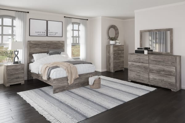 Ralinksi - Gray - 7 Pc. - Dresser, Mirror, Chest, Full Panel Bed, 2 Nightstands