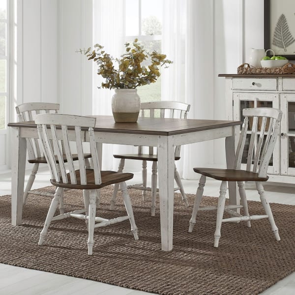 Al Fresco - 5 Piece Rectangular Table Set - Graphite / Whitestone