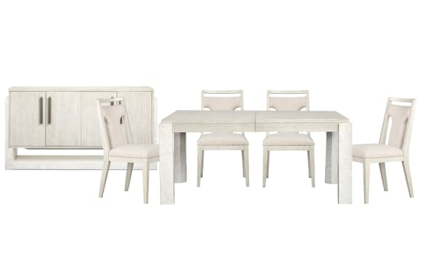Lorelei - Extendable Rectangular Dining Table With 4 Side Chairs And Server - Misty Cloud