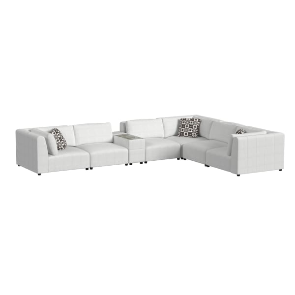 Zandara - 7 Piece Modular Set Sectional With Pillows - Beige