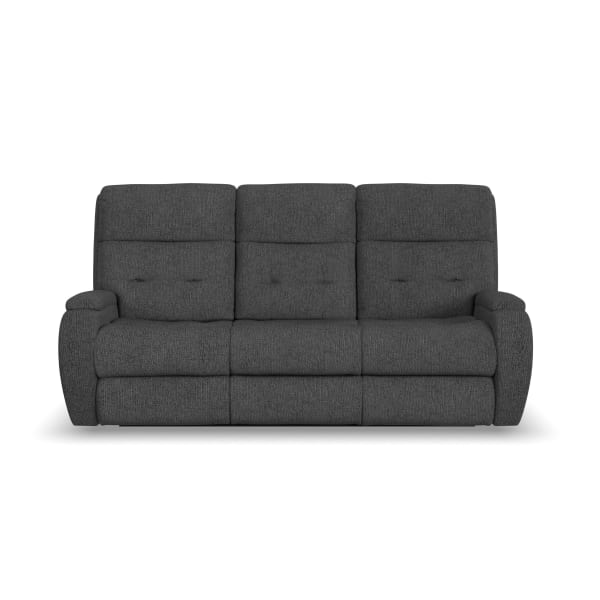 Strait - Power Reclining Sofa with Power Headrests - Gray