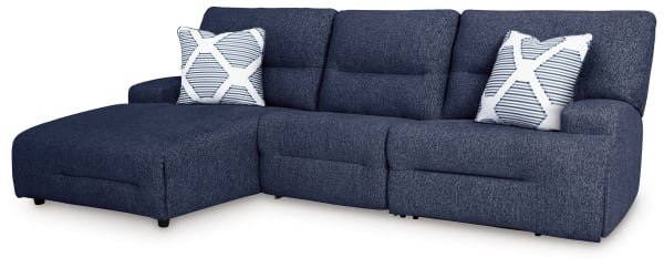 Acklen Place - Navy - 3-Piece Power Reclining Sectional With LAF Power Reclining Back Chaise
