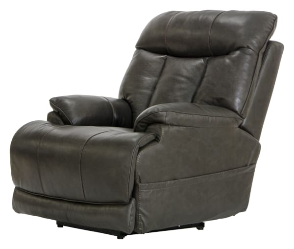 Naples - Power Headrest With Lumbar Power Lay Flat Recliner With Extended Ottoman - Steel