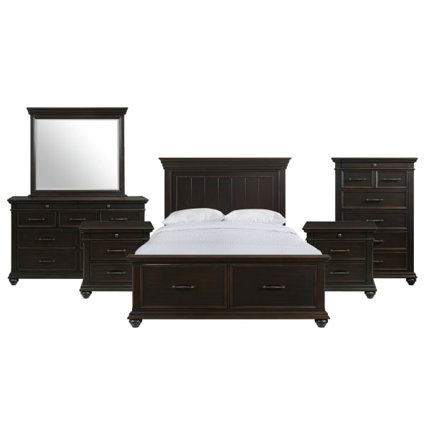 Slater - King Platform Storage 6 Piece Bedroom Set - Black