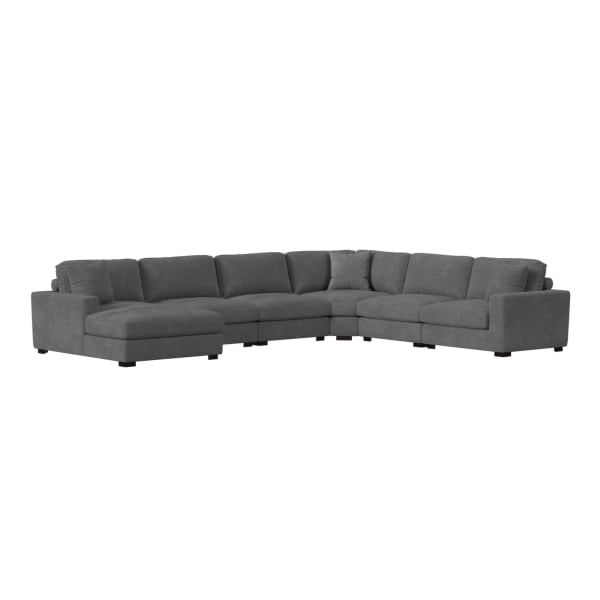 Arizona - Modular 7 Piece Sectional Set With LHF Chaise - Steno Charcoal