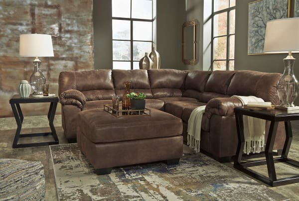 Bladen - Coffee - 3 Pc. - Left Arm Facing Sofa, Right Arm Facing Loveseat Sectional, Accent Ottoman