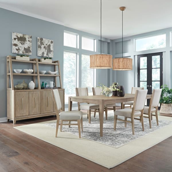 Brentwood - 7 Piece Rectangular Table Set - Brown