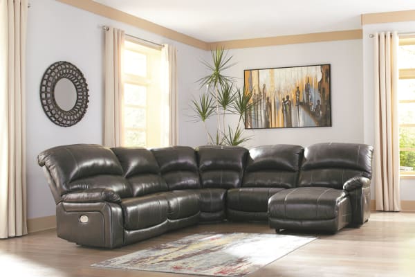 Hallstrung - Gray - Left Arm Facing Zero Wall Power Recliner, Armless Recliner, Wedge, Armless Chair, Right Arm Facing Press Back Power Chaise Sectional