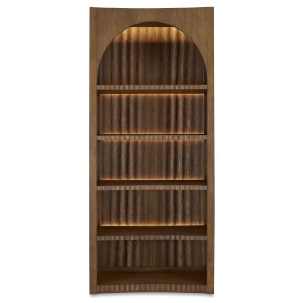 High Light - Lighted Bookcase - Woodtone
