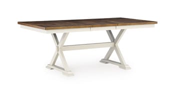Brinfern - Rectangular Dining Room Extension Table - Brown / Antique White