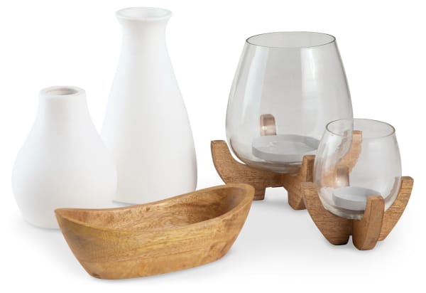 Colleigh - White / Brown - Accessory Set (Set of 5)