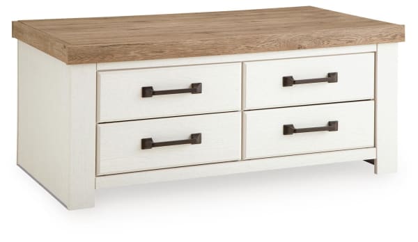 Savonport - Rectangular Cocktail Table - White / Brown