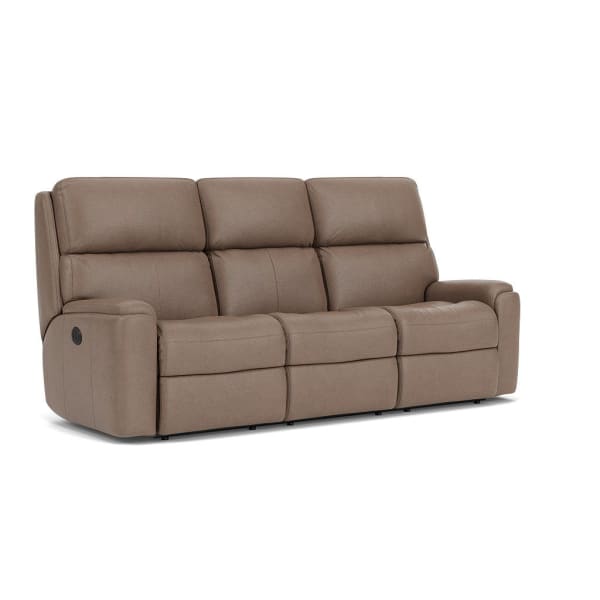Rio - Leather Power Reclining Sofa - Light Brown