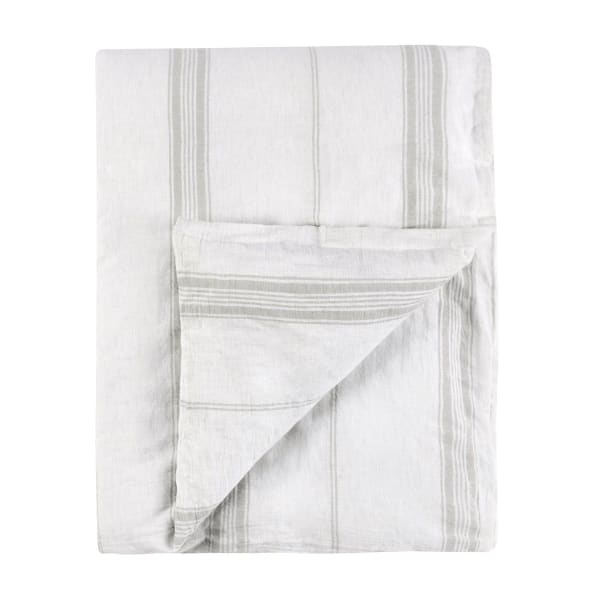 Jayson - Gray Stripe Linen Cashmere Queen Duvet