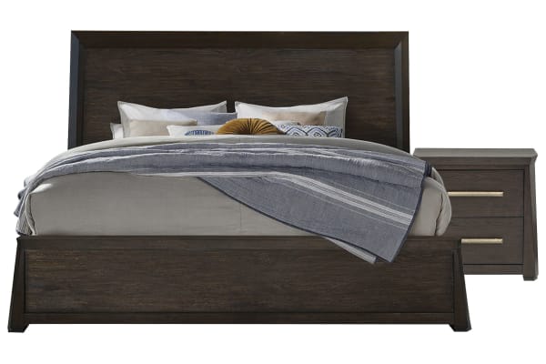 Tauren - Queen Panel Bed With Nightstand - Coffee Bean