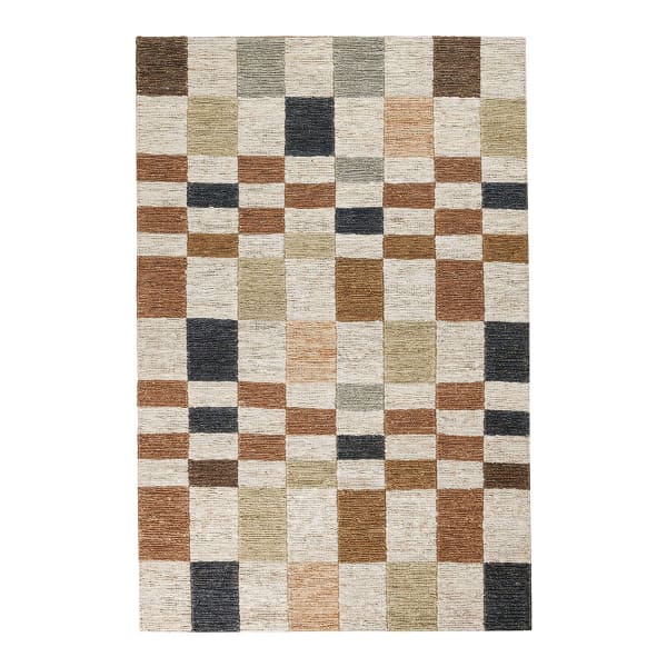 Soumak - Check Rug 5' x 8' - Natural Multi