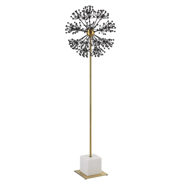 Dandelion - 54" Sculpture - Black / Brass