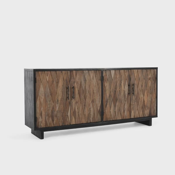 Anton - 4 Door Sideboard - Black/Natural