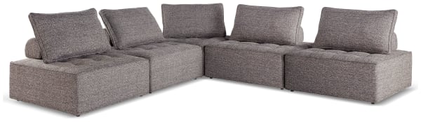Bree Zee - Brown - 5-Piece Outdoor Modular Seating
