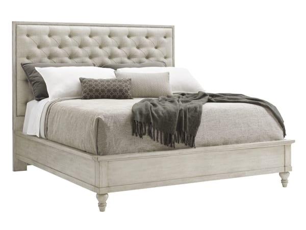 Oyster Bay - Sag Harbor Tufted Upholstered Bed 5/0 Queen - Pearl Silver