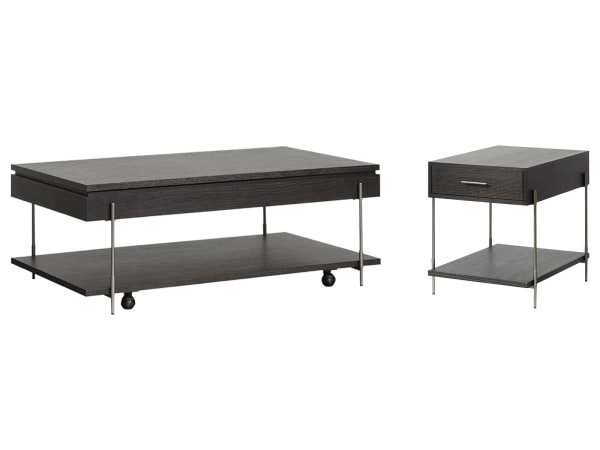 Spencer - Lift Top Storage Cocktail Table With End Table - Dark Briarsmoke