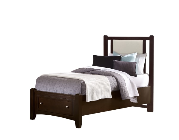 Bonanza - Twin Pebble Gray Upholstered Headboard Panel - Merlot