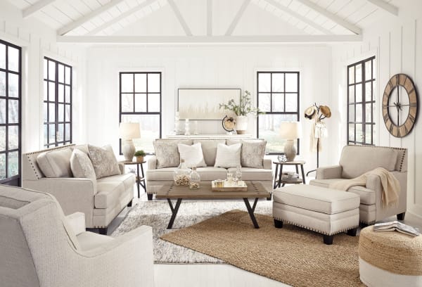 Claredon - Linen - 4 Pc. - Sofa, Loveseat, Chair, Ottoman