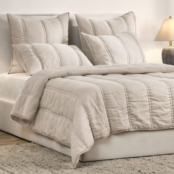 Rowen - King Quilt - Taupe