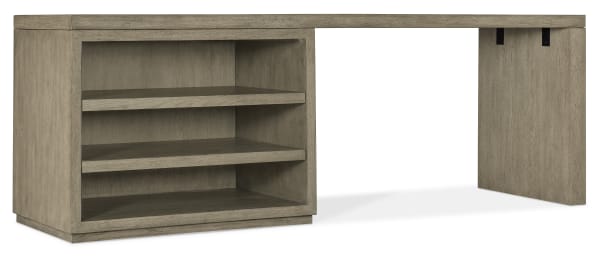 Linville Falls - 84" Desk With Open Desk Cabinet - Gray