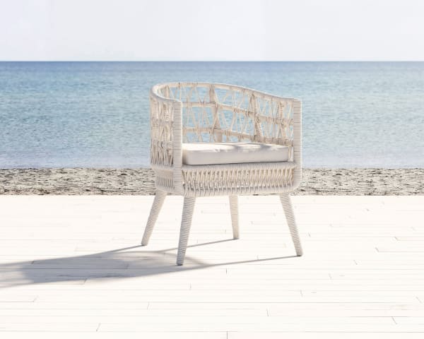 Dana - Rope Dining Chair, With Self Welt - Linen Canvas