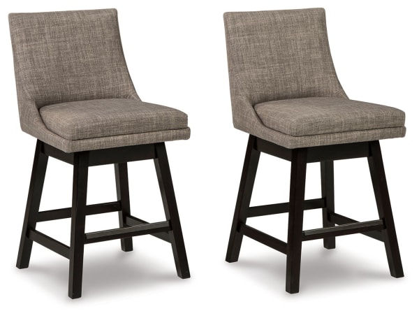 Tallenger - Light Gray - UPH Swivel Barstool (Set of 2)