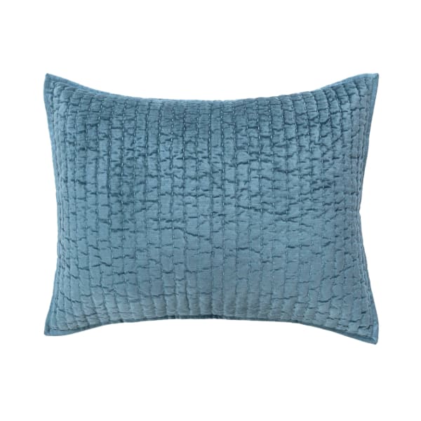 Bari - Velvet Standard Sham - Stone Blue