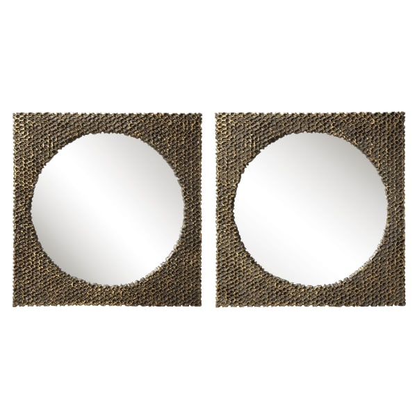 Uttermost The Hive Gold Square Mirrors, S/2