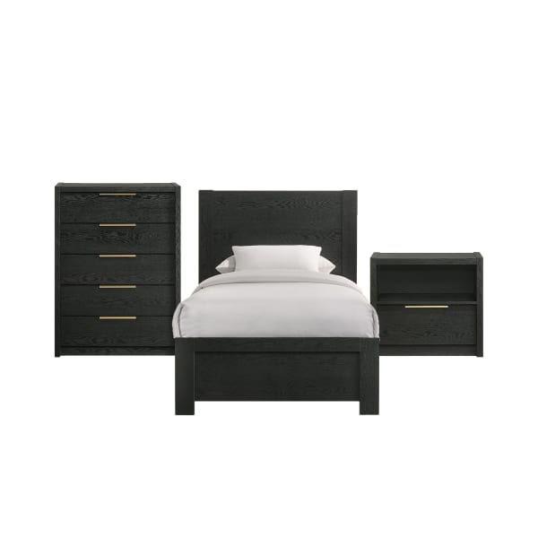 South Bend - Twin 3 Piece Bedroom Set - Black