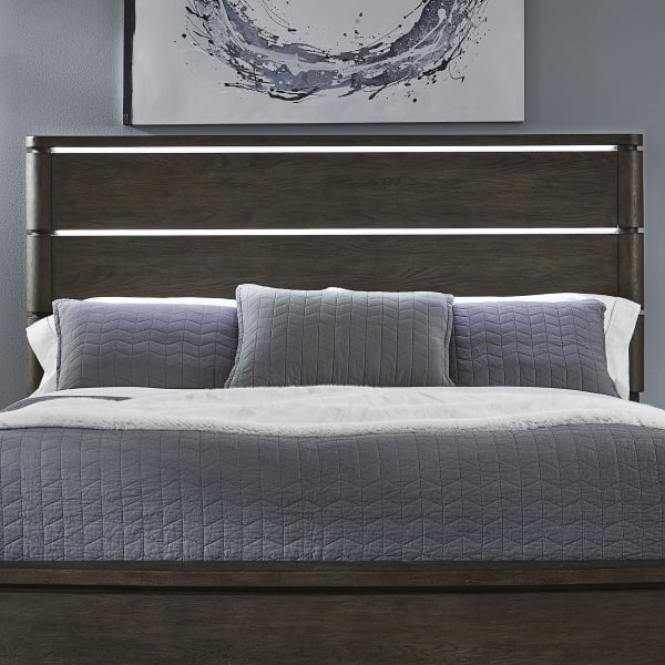Cascade Falls - King Panel Headboard - Satin Espresso