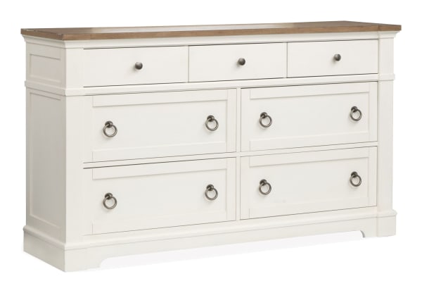 Kingston - Drawer Dresser - Whisper White And Cerused Nutmeg