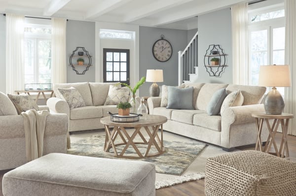 Haisley - Ivory - 4 Pc. - Sofa, Loveseat, Chair and a Half, Ottoman