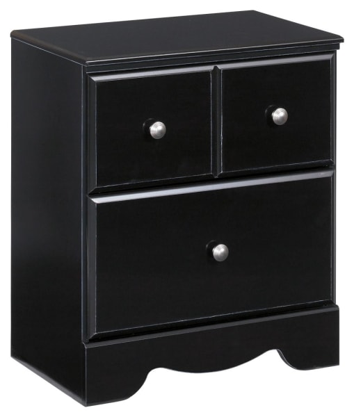Shay - Almost Black - Two Drawer Night Stand