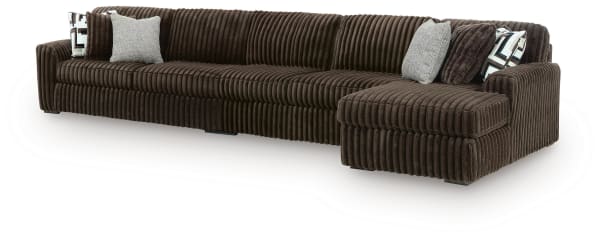 Midnight-Madness - 3-Piece Sectional With LAF Sofa And RAF Corner Chaise - Chocolate