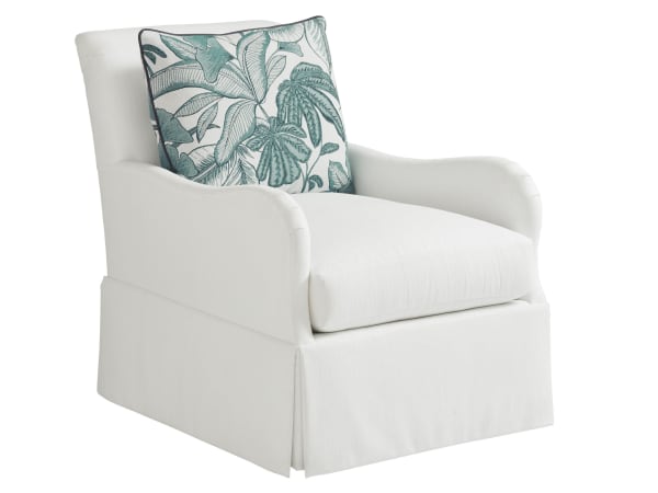 Ocean Breeze - Palm Frond Swivel Chair - White