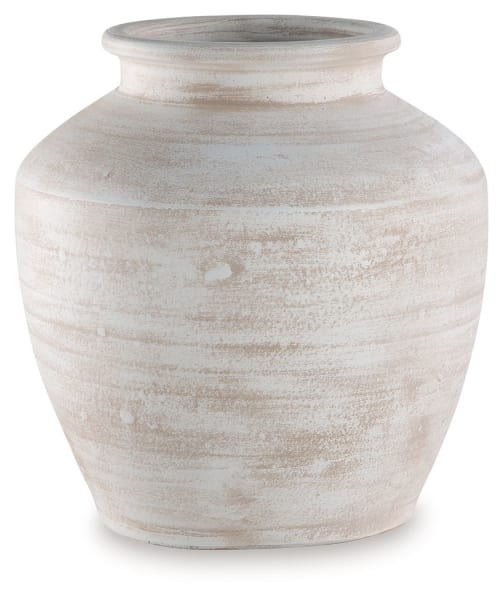 Meadie - Distressed White - 12" Vase