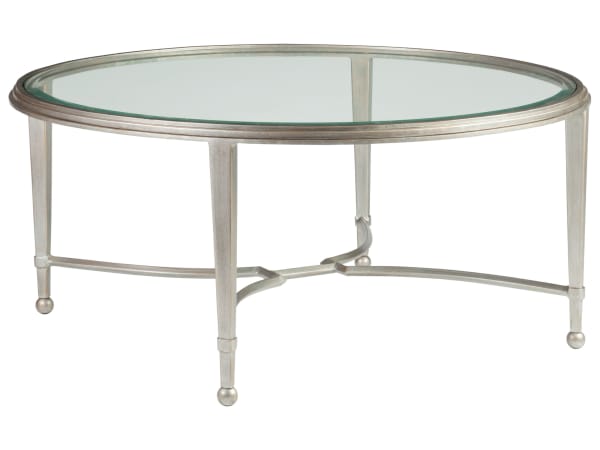 Metal Designs - Sangiovese Round Cocktail Table - Pearl Silver - 20"